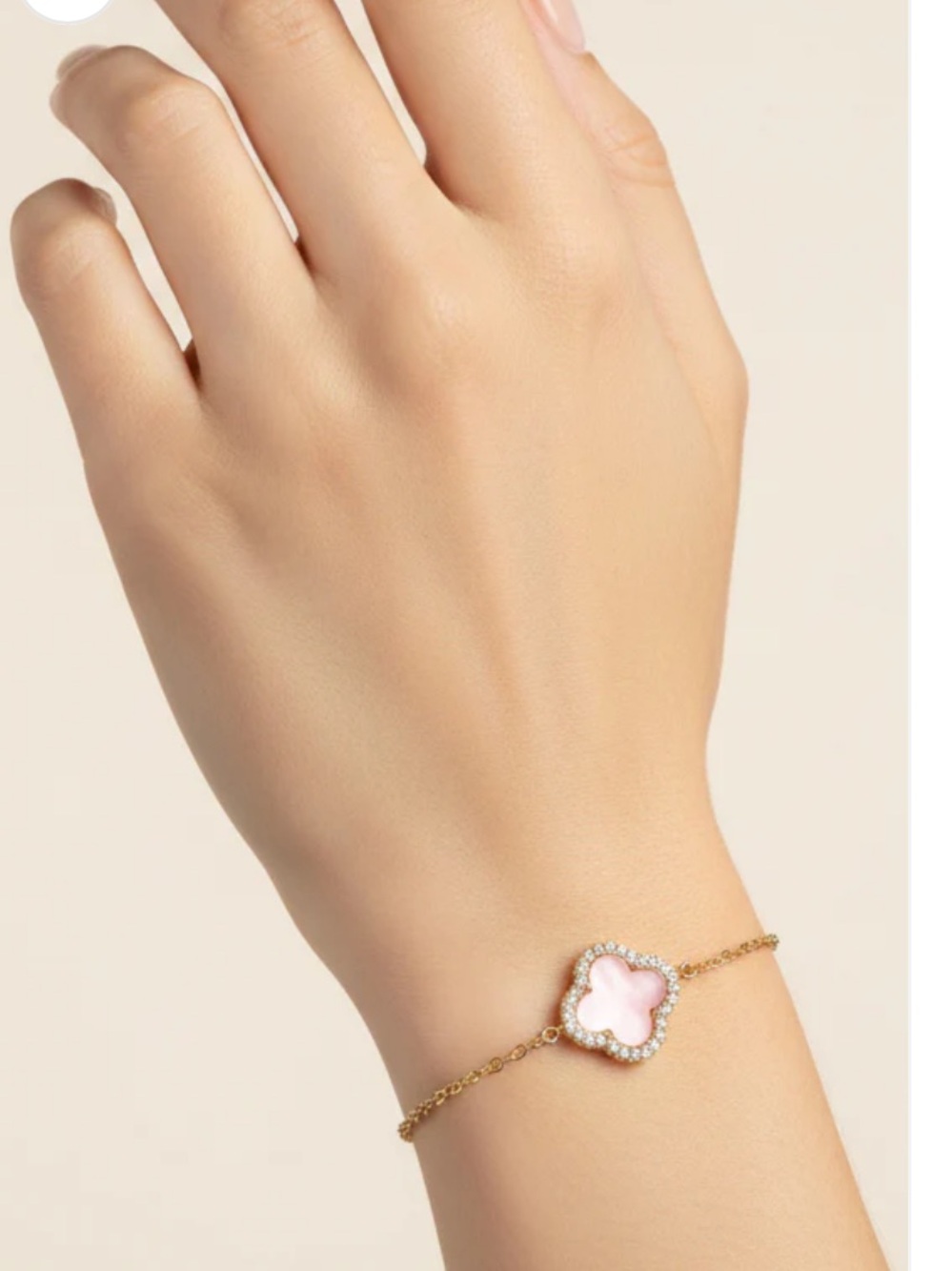 Mother of Pearl Clover CZ  Bracelet